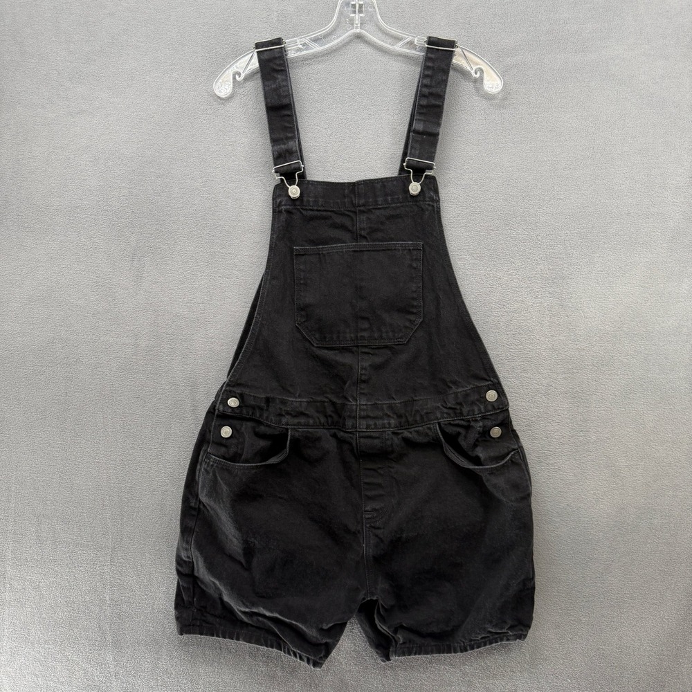 ASOS DESIGN Mens Black Denim Shortalls Overalls Relaxed Fit Size M